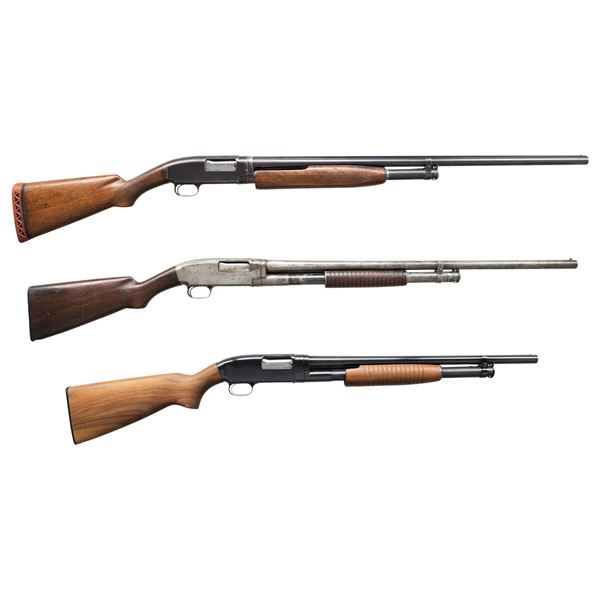 LOT OF 3 WINCHESTER MODEL 1912 / 12 PUMP ACTION