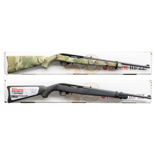 2 NEAR NEW RUGER 10/22 SEMI AUTO CARBINES WITH