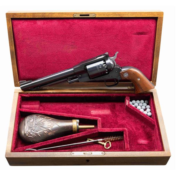 RUGER OLD ARMY REVOLVER WITH CASE & ACCESSORIES.