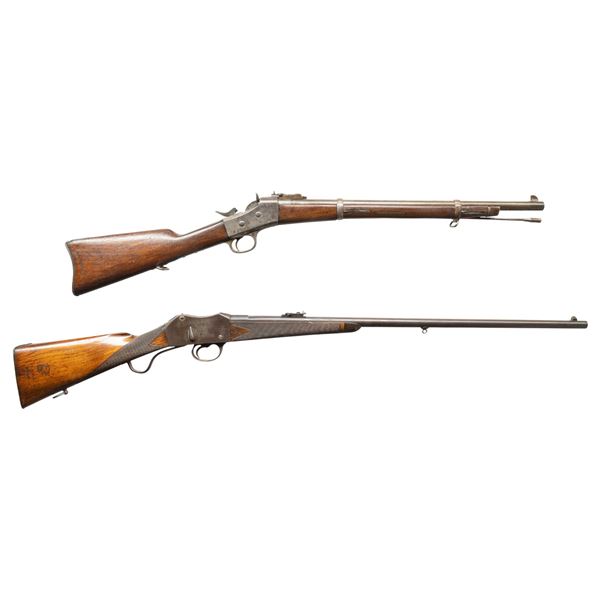 LOT OF TWO ANTIQUE SINGLE SHOT RIFLES.