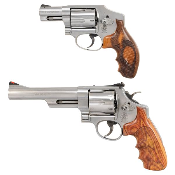 LOT OF TWO SMITH & WESSON DA REVOLVERS.