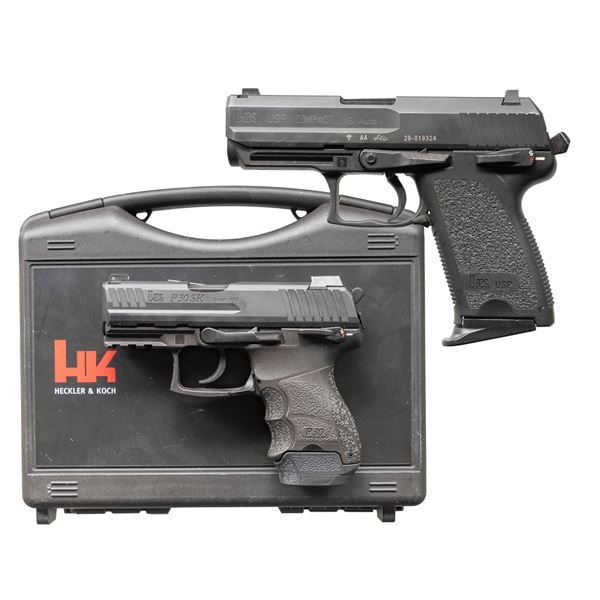 LOT OF TWO H&K SEMI AUTO PISTOLS.