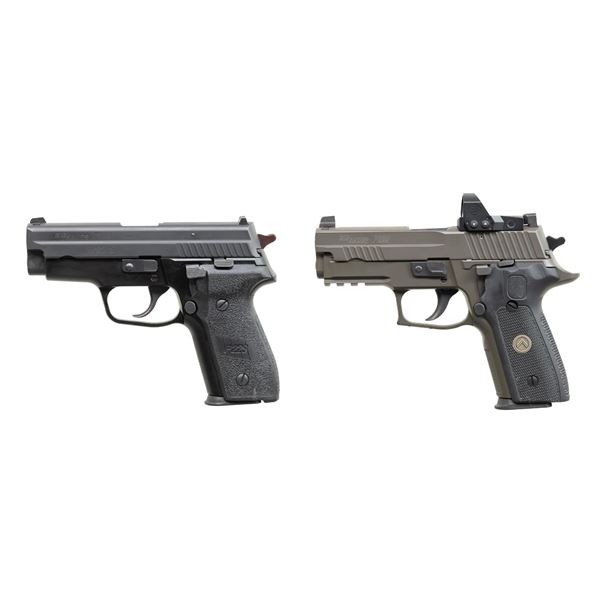 LOT OF TWO SIG P229 SEMI AUTO PISTOLS.