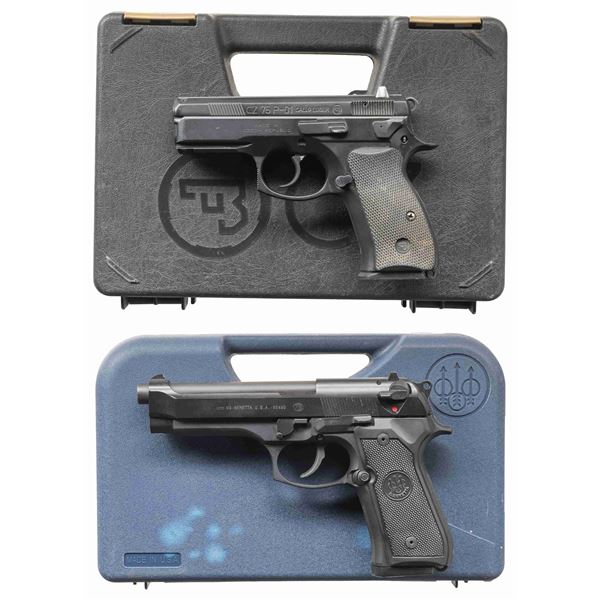 LOT OF TWO 9MM SEMI AUTO PISTOLS.