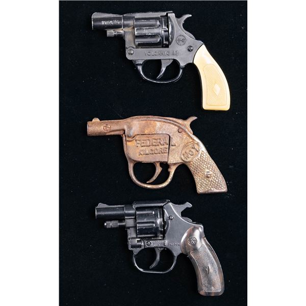 GROUP OF 3 ANTIQUE CAP GUNS.