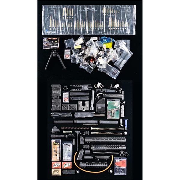 LOT OF ASSORT FIREARMS PARTS & ACCESSORIES.
