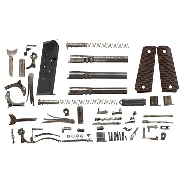 MODEL 1911 SMALL PARTS, BARRELS AND 1 MAGAZINE.