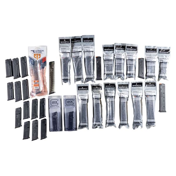 34 GLOCK MAGAZINES BY GLOCK AND MAGPUL.