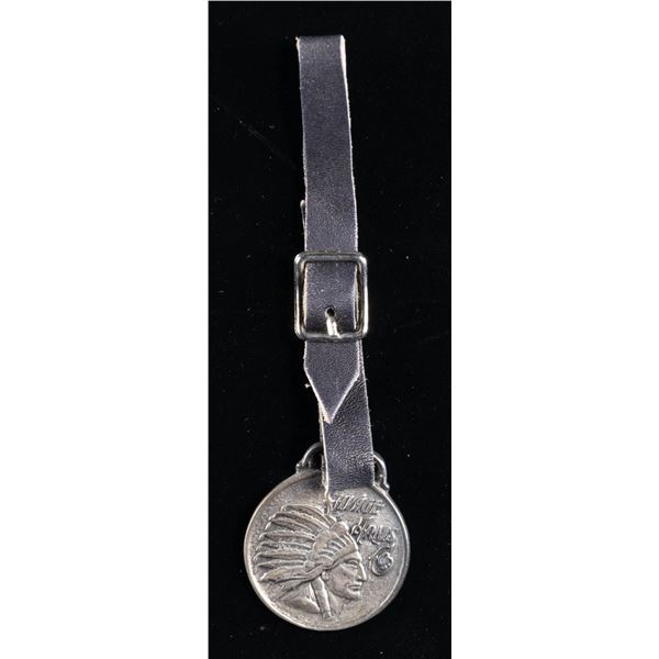 STERLING SILVER SAVAGE ARMS ADVERTISING WATCH FOB.