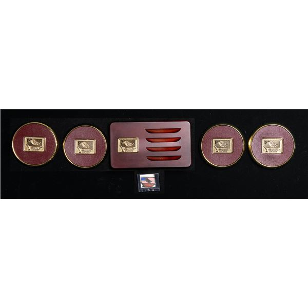 HERITAGE SOCIETY COASTER SET WITH STAND, PIN & BOX