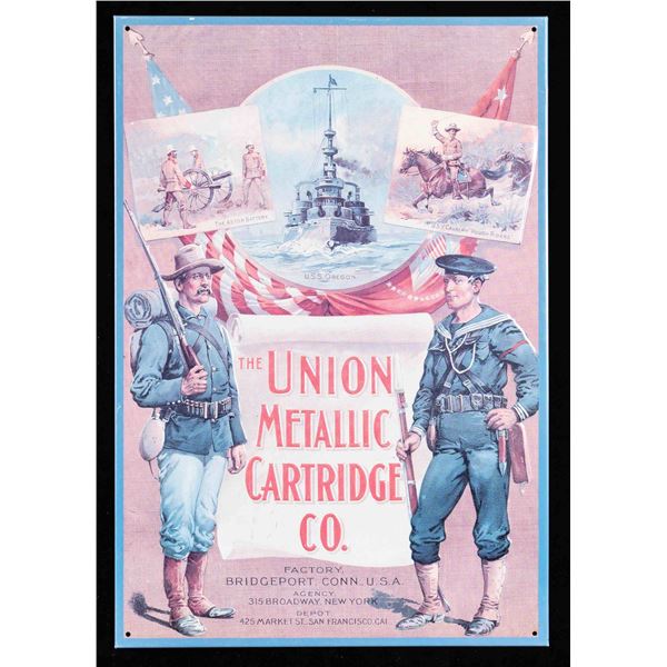 1991 METAL POSTER OF UMC ADVERTISEMENT.