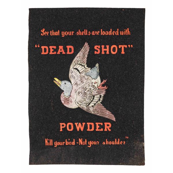 FELT DEAD SHOT POWDER BANNER.