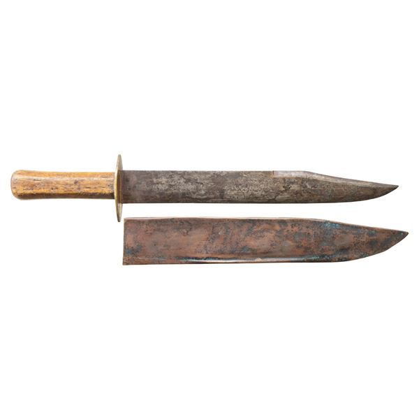 LARGE CONFEDERATE CLIP POINT BOWIE KNIFE.