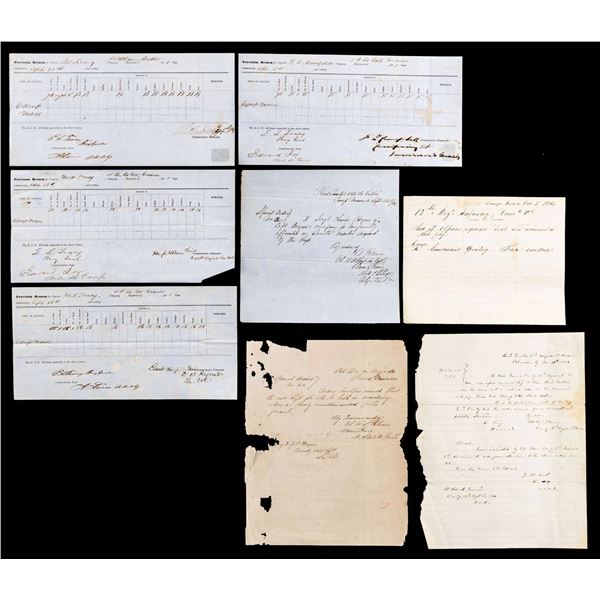 GROUP OF TEN CONFEDERATE LOUISIANA UNIT DOCUMENTS.