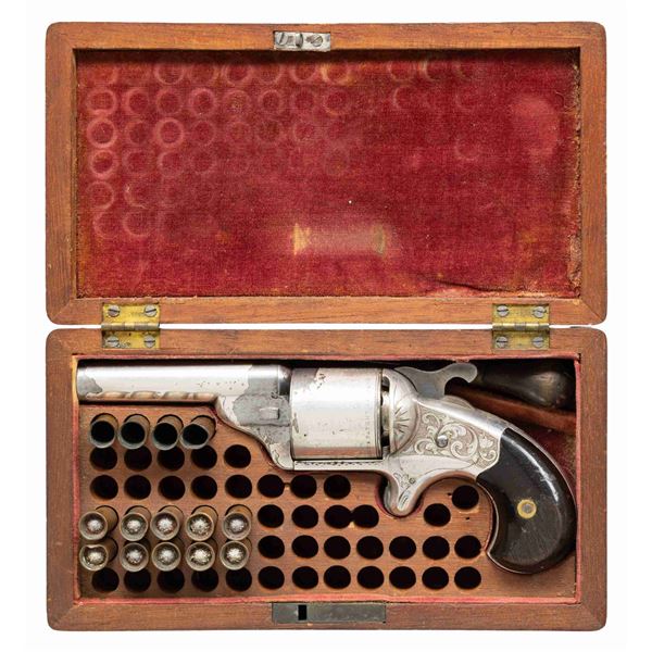 MOORES PATENT FIREARMS CO. ENGRAVED & CASED FRONT