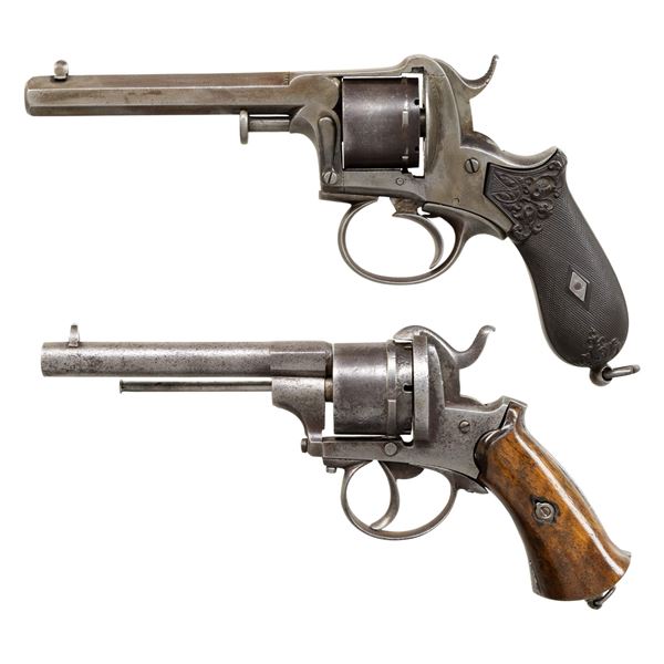 PAIR OF CIVIL WAR ERA 9MM LEFAUCHEUX REVOLVERS.