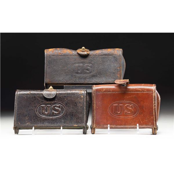 LOT OF 3 U.S. MILITARY MCKEEVER CARTRIDGE BOXES.
