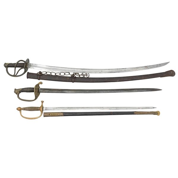 THREE GOOD CIVIL WAR SWORDS.