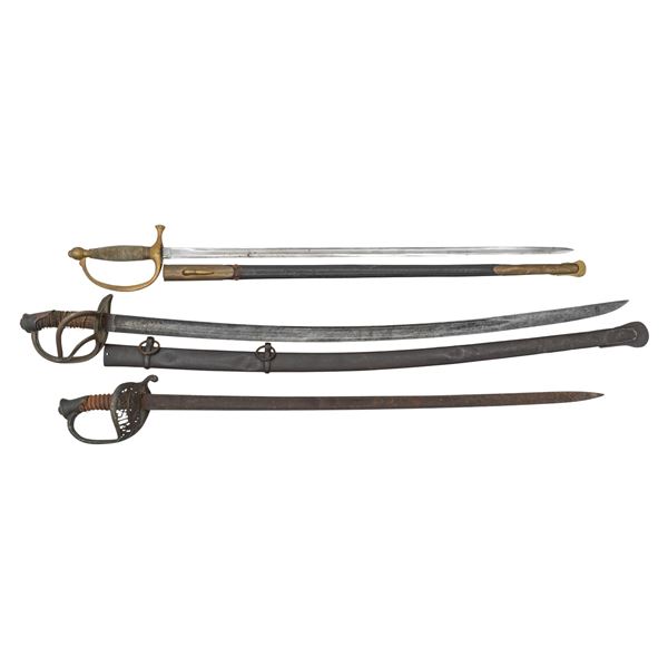 THREE CIVIL WAR SWORDS.