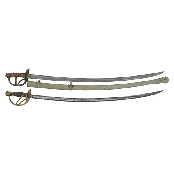 TWO CIVIL WAR CAVALRY SABERS.