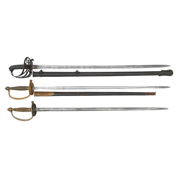 BRITISH RIFLE VOLUNTEERS SWORD & 2 US SWORDS.