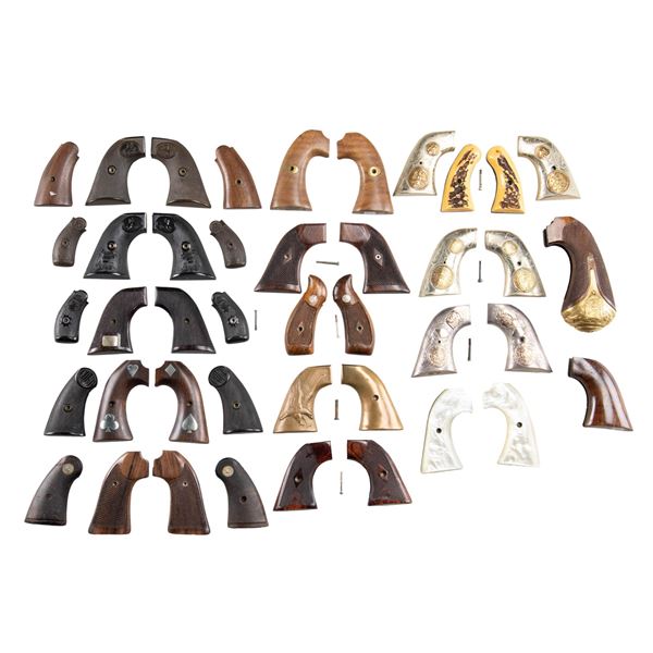 LARGE GROUP OF VINTAGE PISTOL GRIPS.