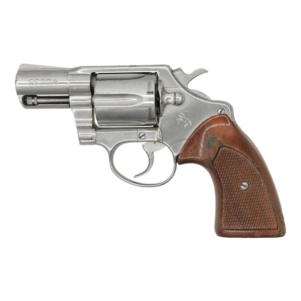 NICKEL PLATED COLT COBRA DOUBLE ACTION REVOLVER.
