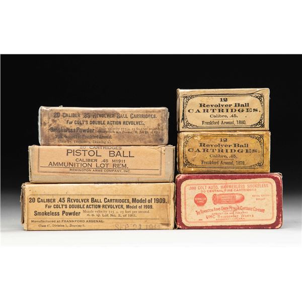 LOT OF 6 BOXES OF VINTAGE/ANTIQUE HANDGUN