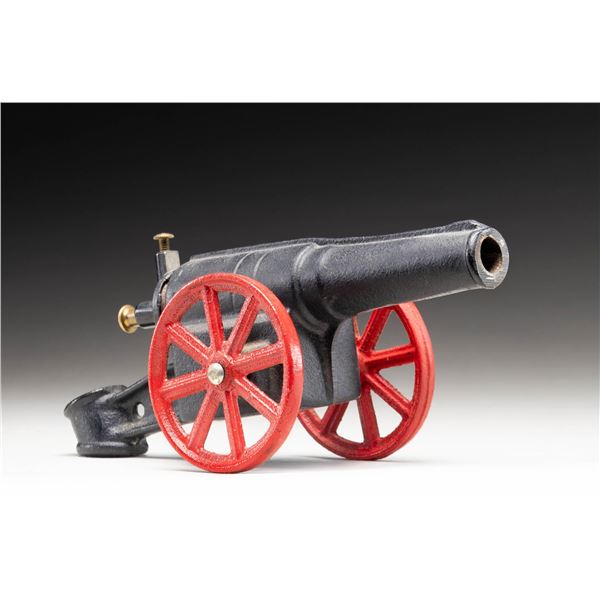 UNMARKED SMALL IRON FLINT STEEL CANNON.