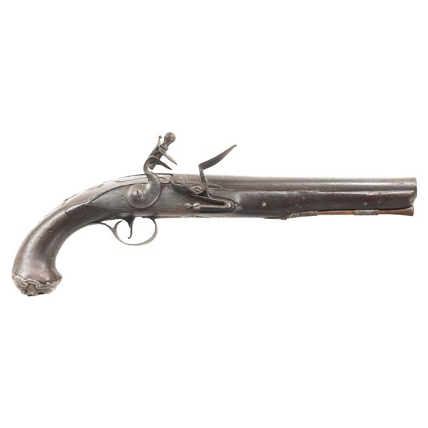 SILVER MOUNTED FLINTLOCK PISTOL BY CLARK.