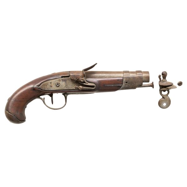 UNMARKED FRENCH GENDARME FLINTLOCK PISTOL.