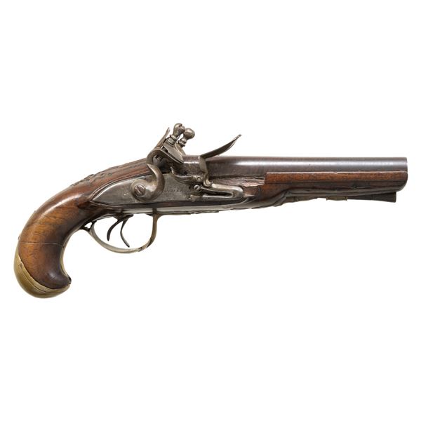 L. DROIXHE BELGIUM SxS FLINTLOCK PISTOL.