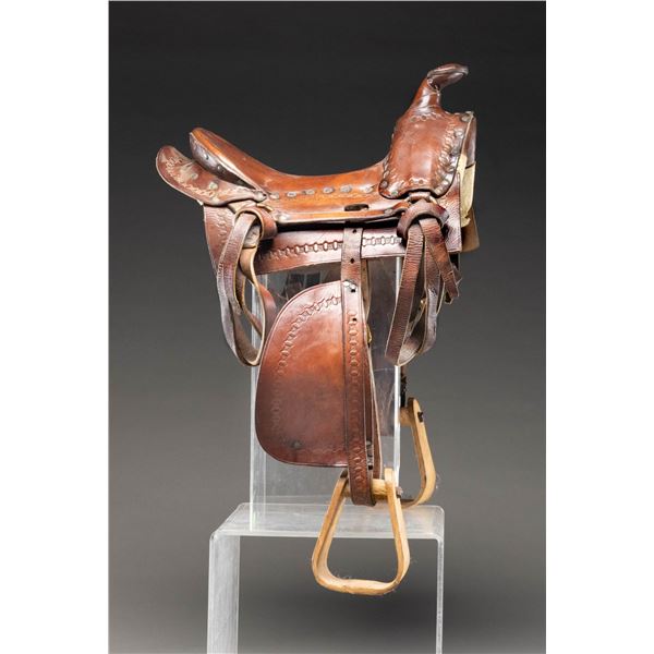 EARLY 20TH CENTURY STYLE PONY SADDLE.