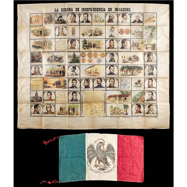 VINTAGE REPUBLIC OF MEXICO FLAG & 1861 PRINTED