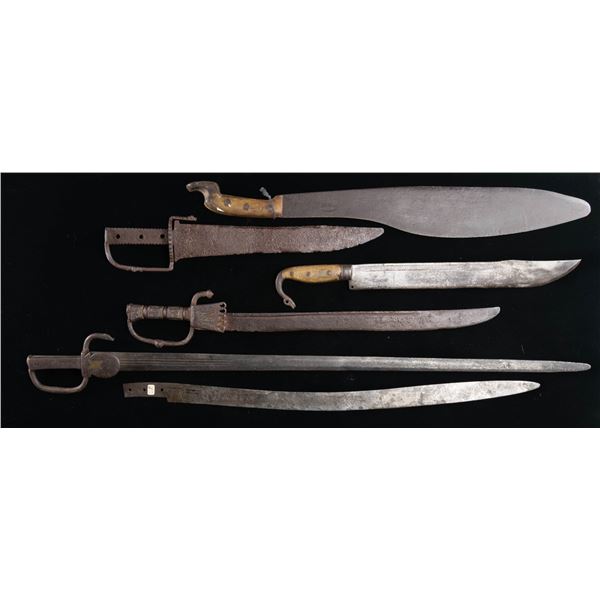 SIX ESPADA ANCHAS & OTHER VINTAGE MEXICAN EDGED