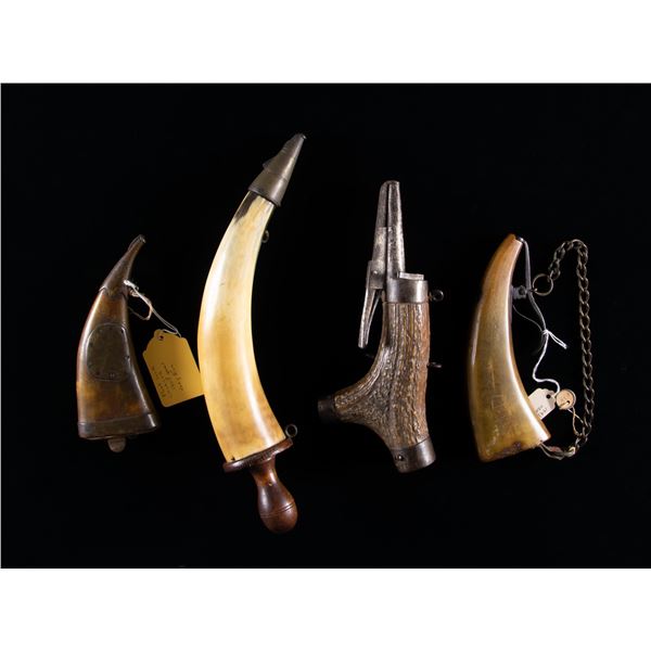 GROUP OF EARLY 18TH & 19th PRIMING HORNS.