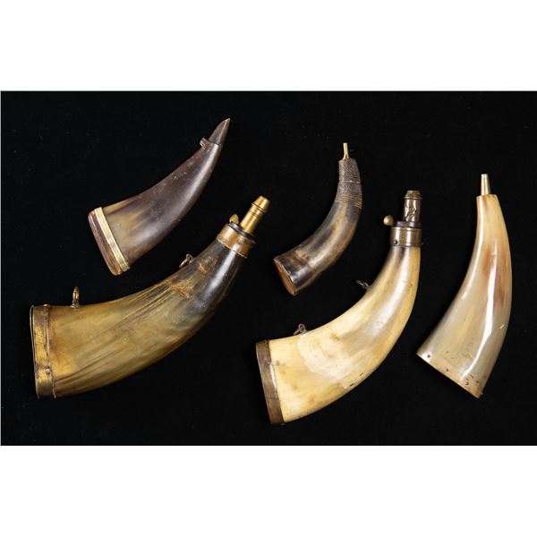 GROUP OF 5 VINTAGE "LIBERTY CAP" SHAPED POWDER