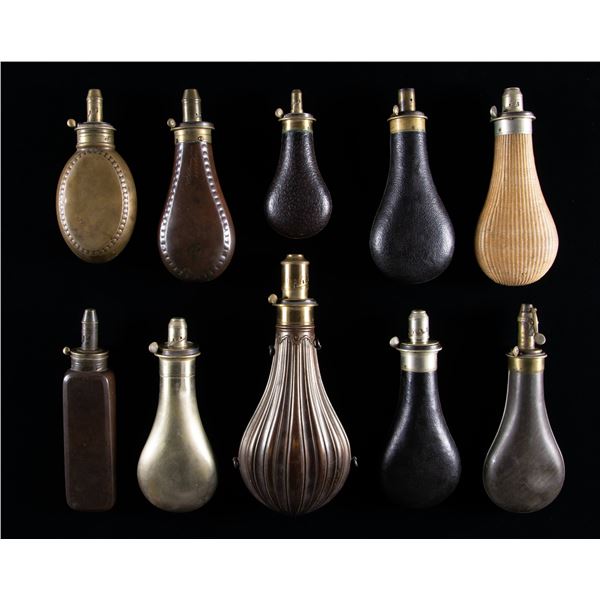 10 SYKE'S PATENT POWDER FLASKS.