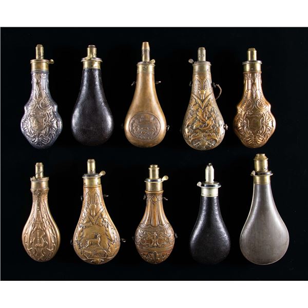 FINE GROUP OF 10 HAWKSLEY RIFLE & SHOTGUN POWDER