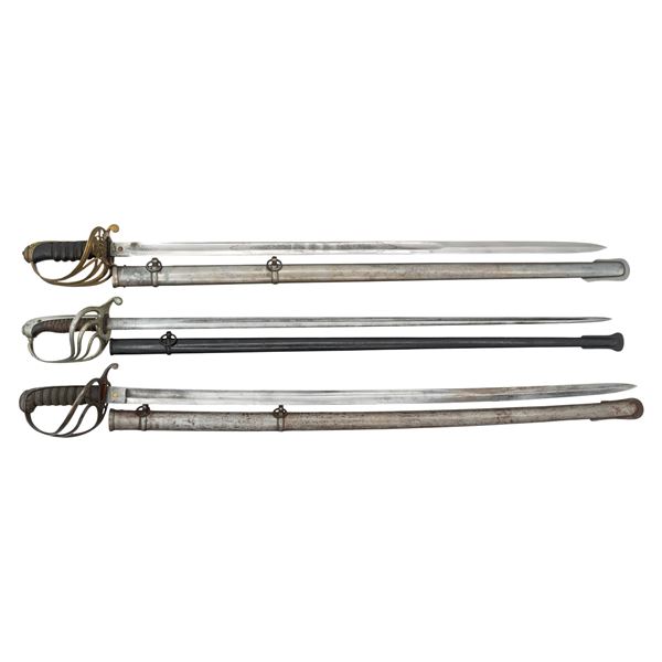3 FOREIGN OFFICER'S SWORDS