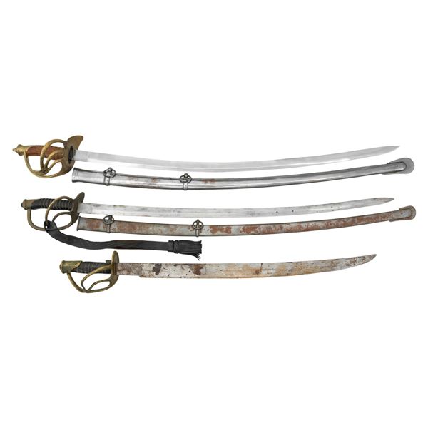 3 REPLICA OR TOURIST SWORDS.