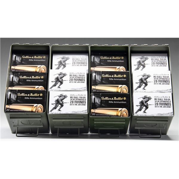 1,340 ROUNDS OF S&B 30-06 FMJ AMMO FOR GARANDS.