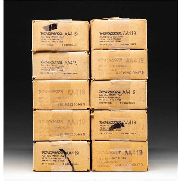 10 CASES (2,500 RDS.) OF WINCHESTER AA 410 GA.