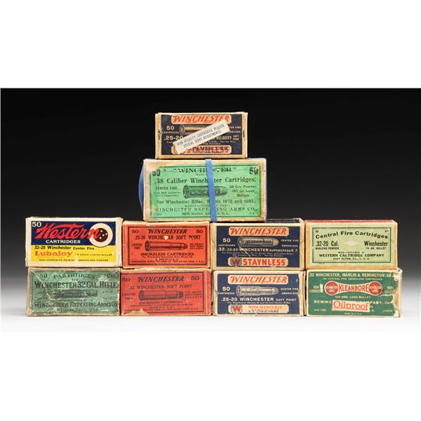 10 COLLECTIBLE BOXES OF 32-20, 25-20 and 38-40