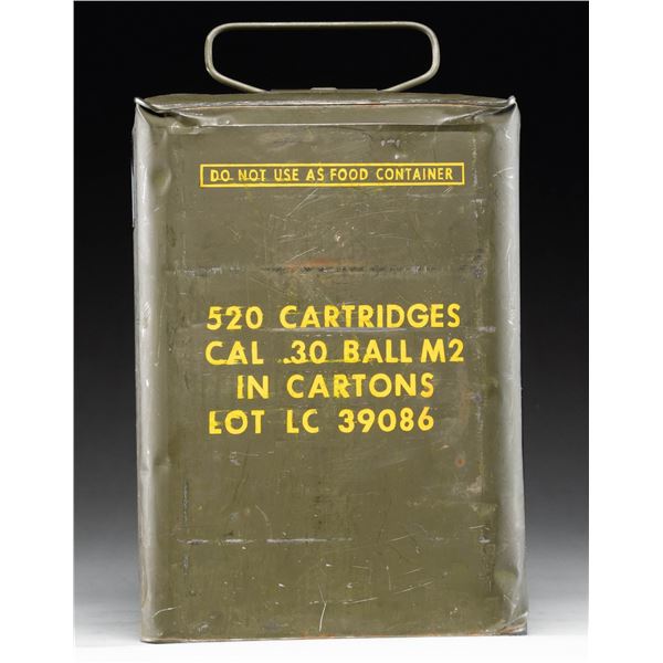 SEALED CAN OF 520-ROUNDS OF LAKE CITY .30 BALL M2