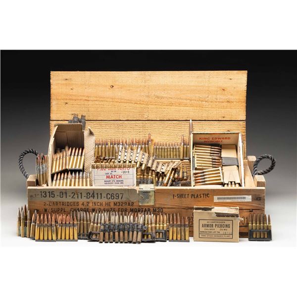 LOT OF ASSORTED MILITARY CALIBER AMMUNITION WITH