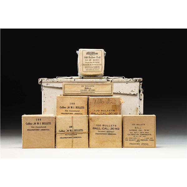 LOT OF ASSORTED U.S. MILITARY CALIBER BULLETS.