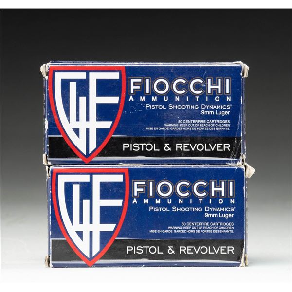 100 RDS. OF FIOCCHI 9MM LUGER AMMO.