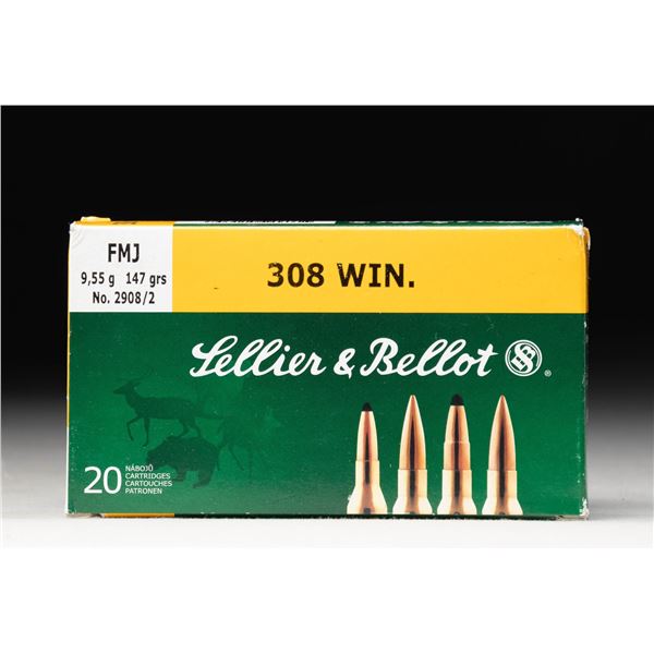 20 RD. BOX OF S&B 308 WIN AMMO.