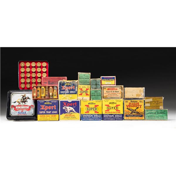 GROUPING OF SCARCE COLLECTIBLE AMMUNITION AND